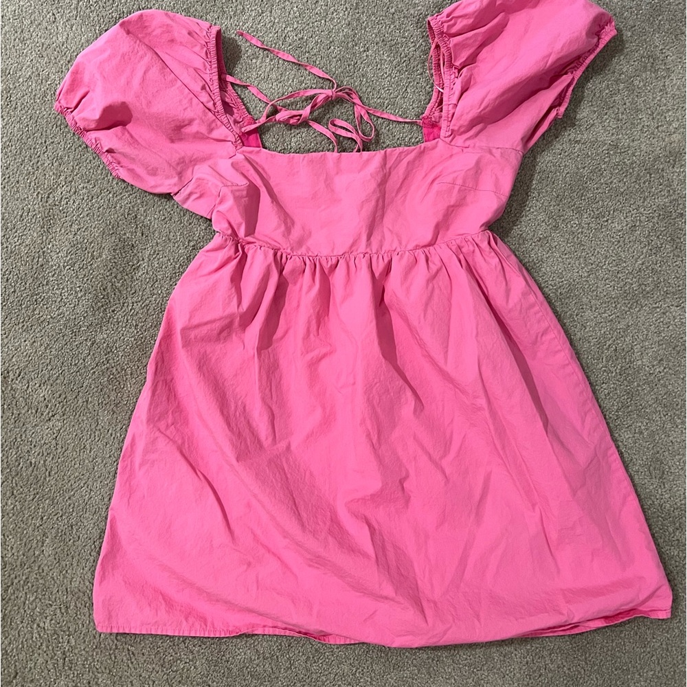 Lelis mini baby doll pink dress size medium but fits small-x-small